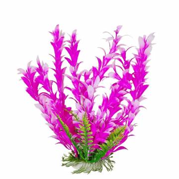 AQUATOP 6" - 20" Pink w/ White Tip Bacopa-Like Aquarium Plant with Weighted Base