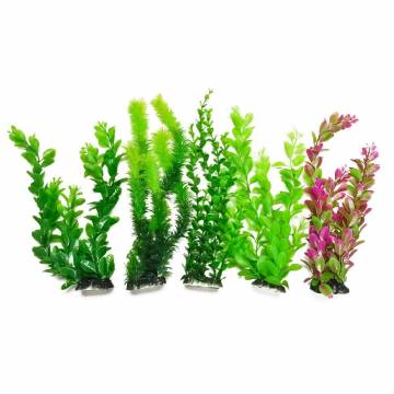 AQUATOP PD-MULTI3 5 Pack 13 Inch Assorted Green Plastic Aquarium Plants