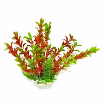 AQUATOP 6" - 20" Green and Red Hygro-Like Aquarium Plant with Weighted Base