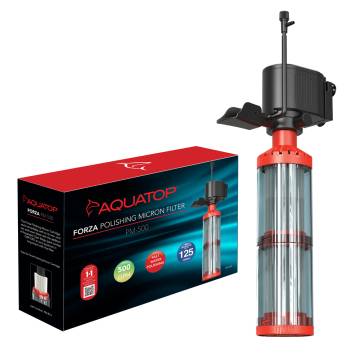 AQUATOP Forza Polishing Micron Filter 500 GPH Dual-Stage Clarity for Large Aquariums, PM-500