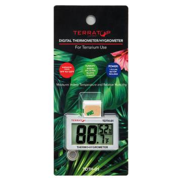 TERRATOP Digital Thermometer/Hygrometer for Precise Terrarium Monitoring, TDTH-01